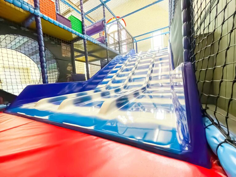 Bespoke slide at Little Fishes' softplay in Hemsworth Methodist Church that was designed by Play Creations.