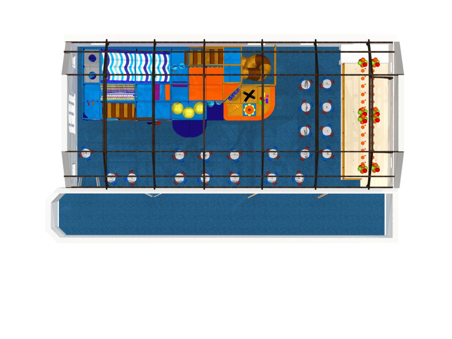 3D Render of Building Layout at Hemsworth Methodist Church designed by Play Creations