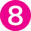 White number 8 inside a pink circle.