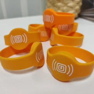 Orange RFID wristbands for Kylii Kids Interactive Treasure Hunt