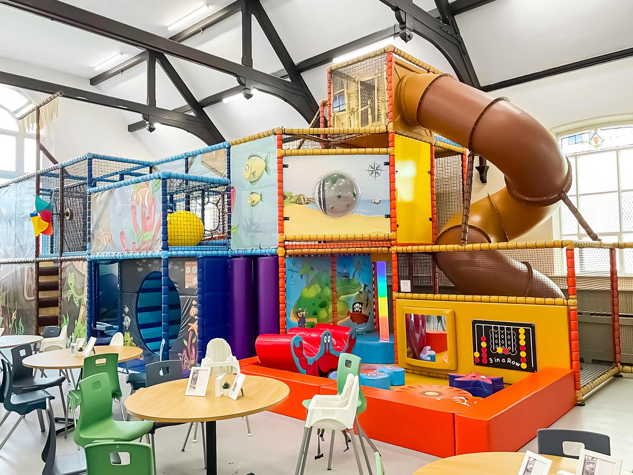 This is Little Fishes softplay at Hemsworth Methodist Church, design, manufactured and installed by Play Creations.