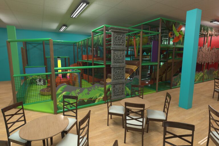 3D Render of Jungle Monkeyz softplay designed by Play Creations