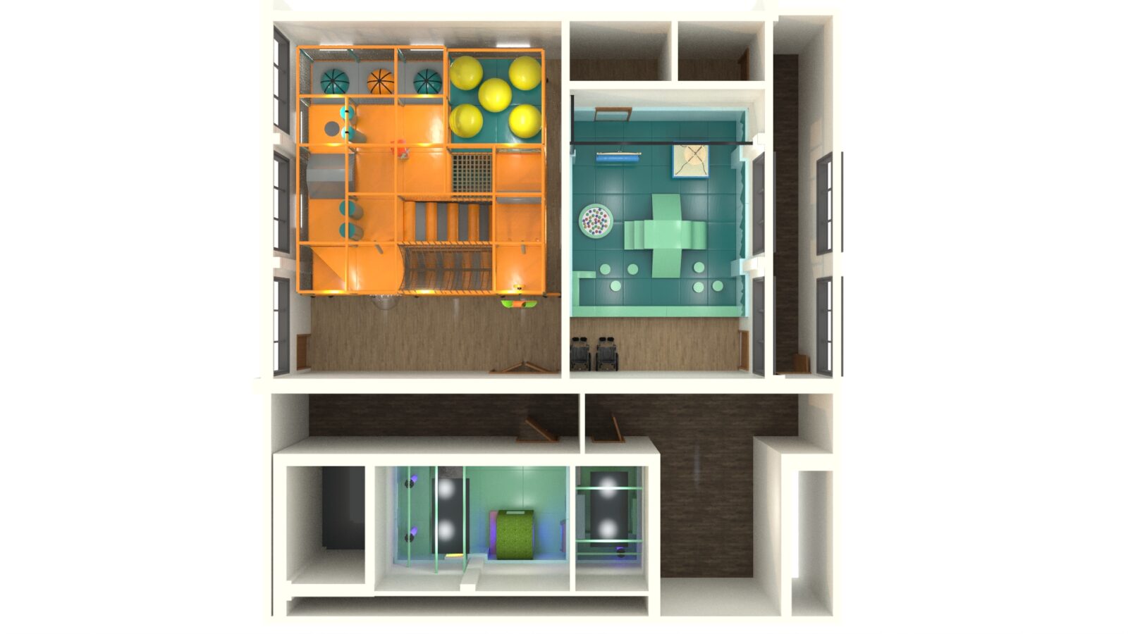 Full 3D Render Layout of Rushall Project, designed by Play Creations Ltd.