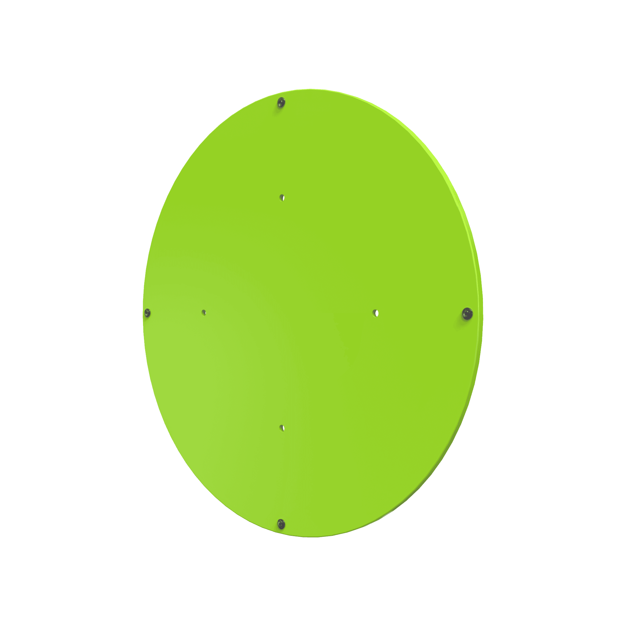 Green round wallplate designed for some of the interactive games.