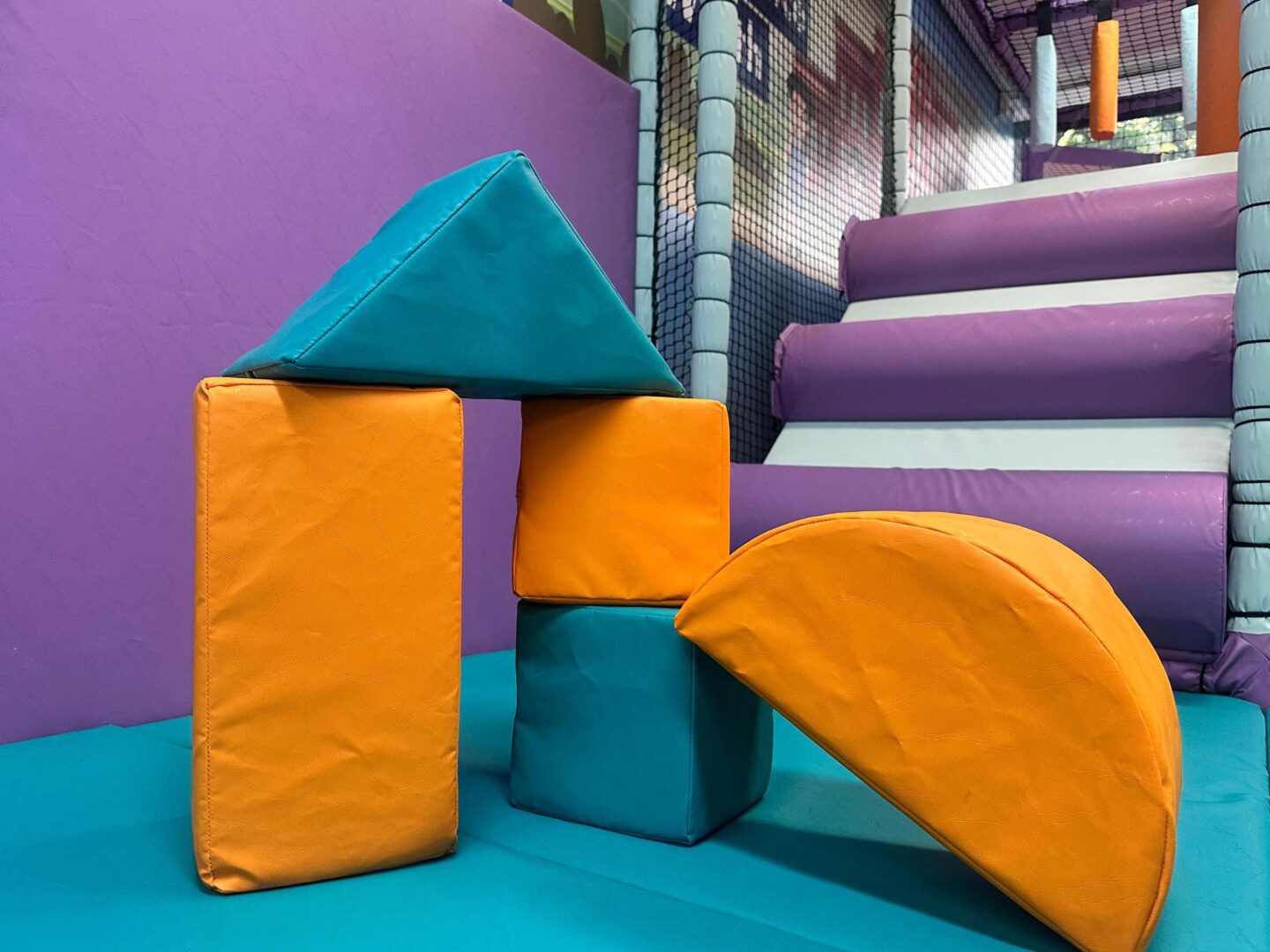 Softplay Shape Stack at Serenity School's softplay area designed by Play Creations